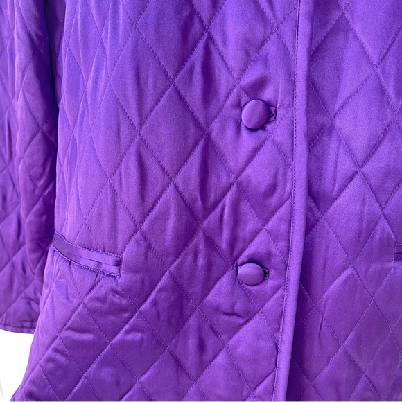 Vintage 90s Linea Dell’Olio 100% PURE SILK Quilted Mandarin Collar Puffer Jacket - Picture 10 of 15